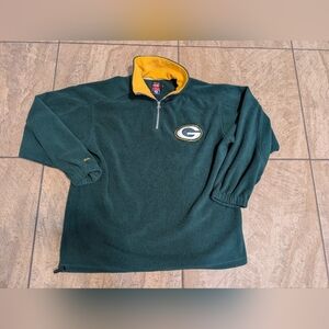 Vtg Mirage Green Bay Packers Pullover Mens X-Large Qtr Zip NFL